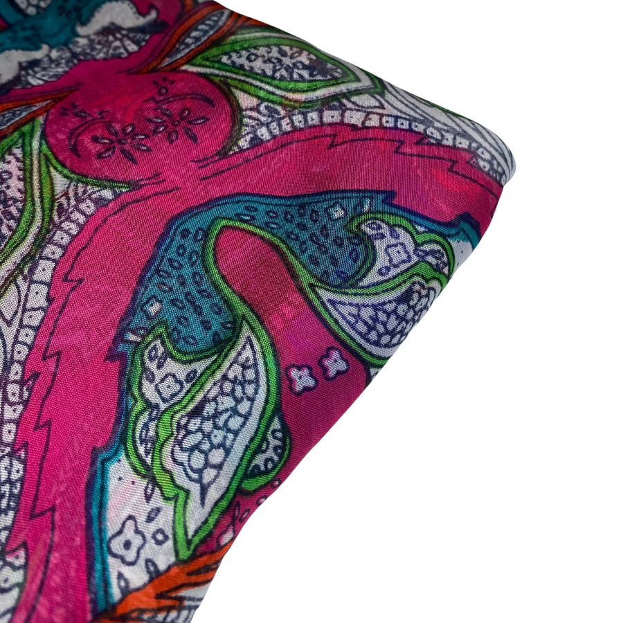 Paisley Silk Chiffon - 54” - Blue/Pink