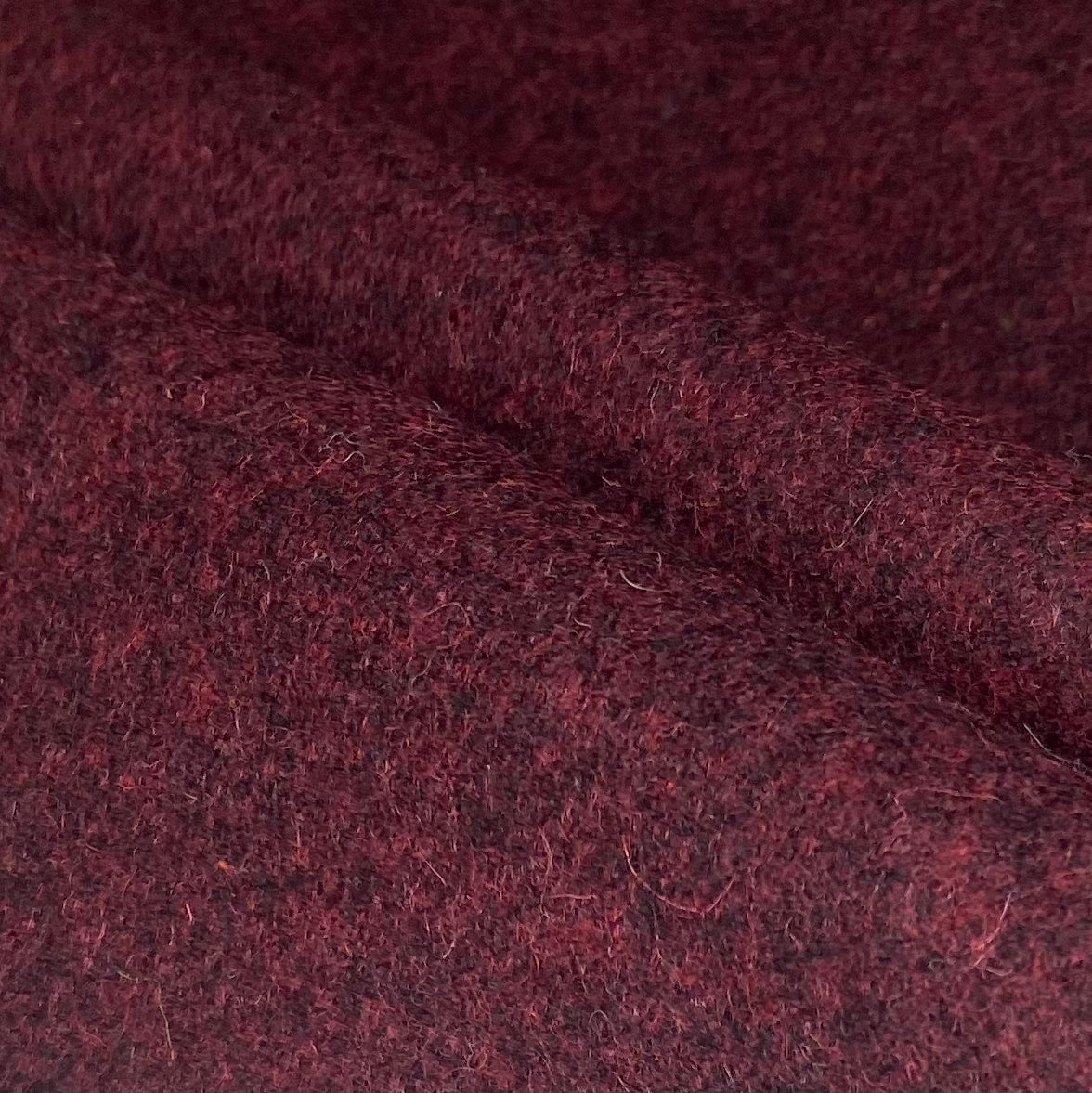 Marbled Melton Wool Coating - Burgundy