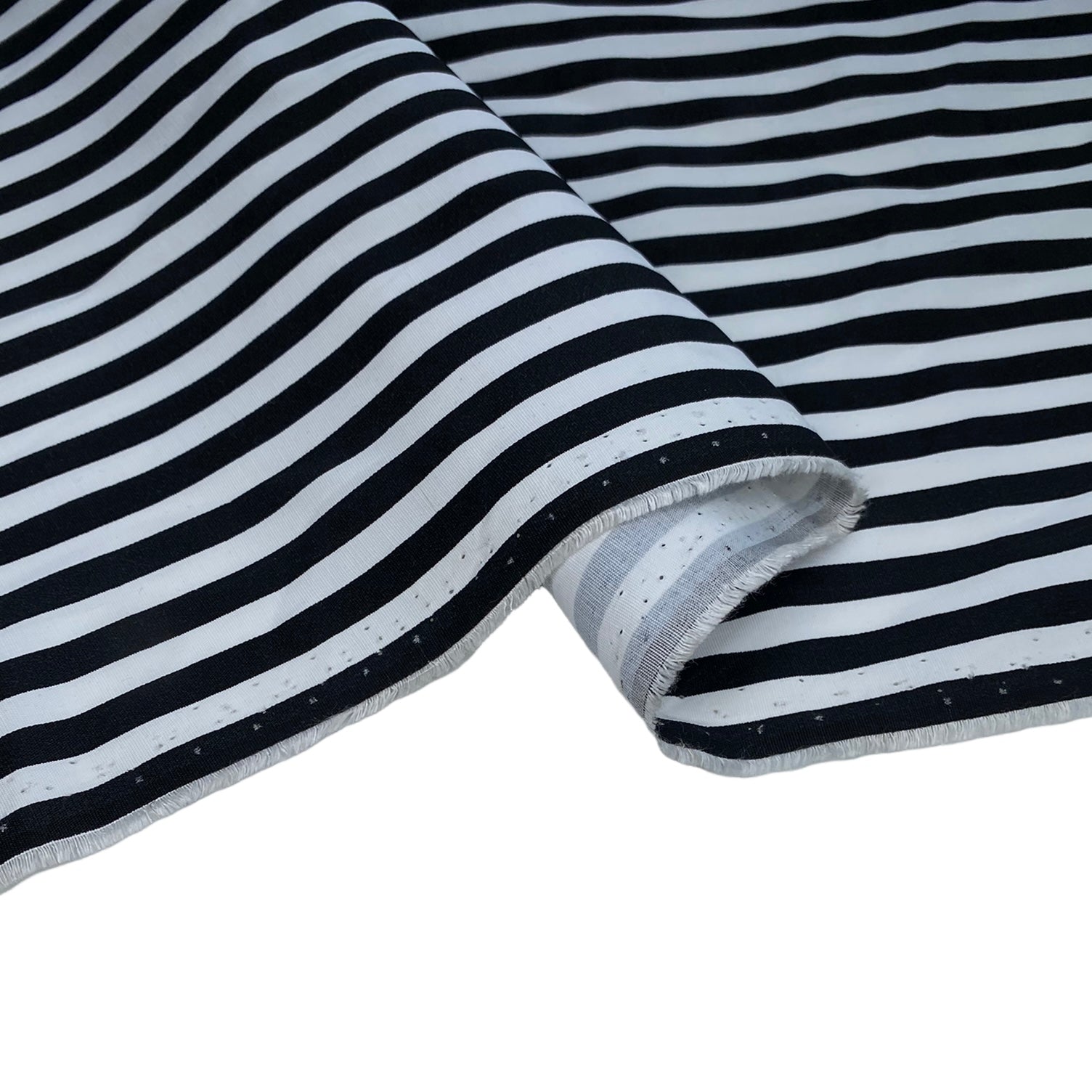 Striped Mercerized Cotton - 60” - Black/White