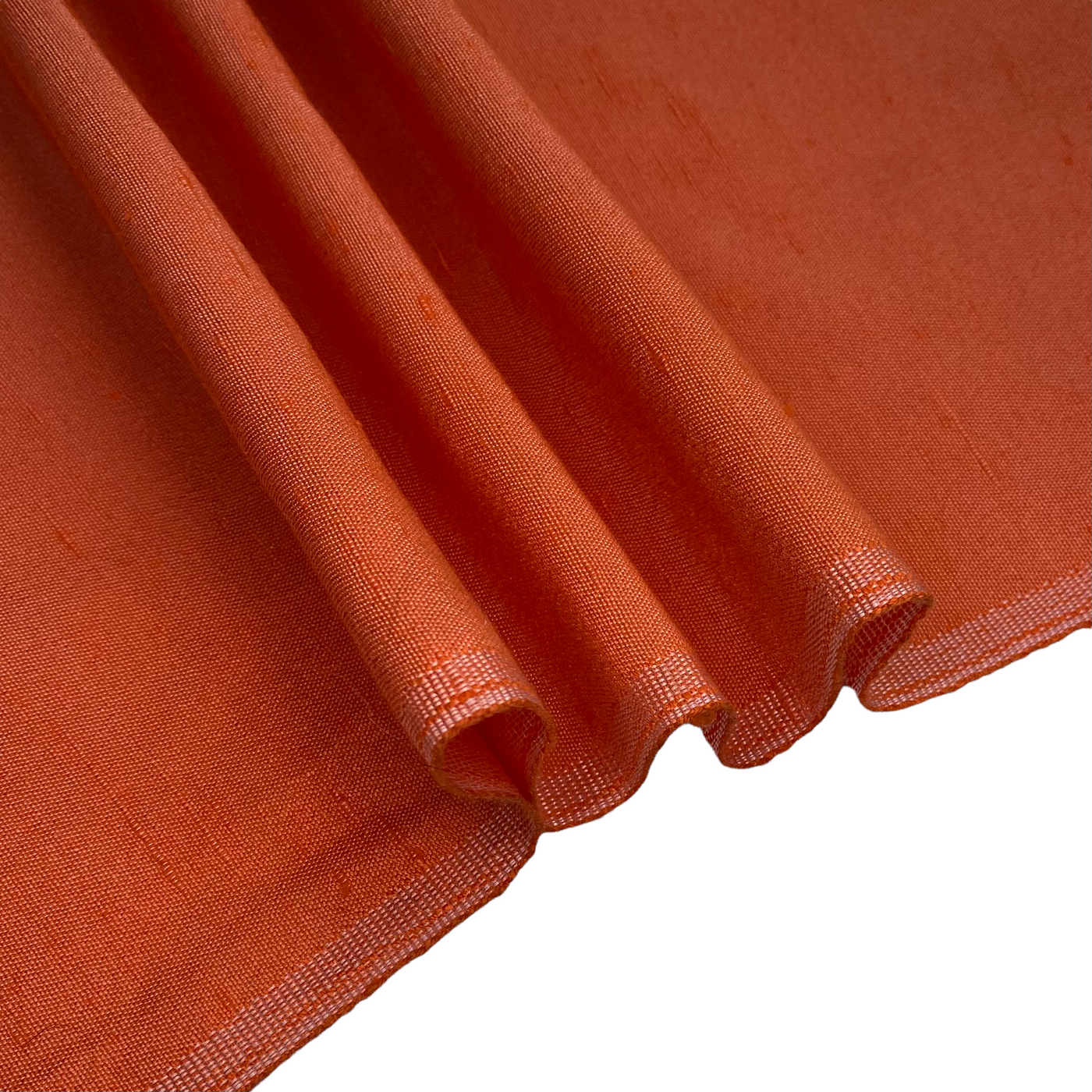 Polyester Shantung Satin - 48” - Orange/White