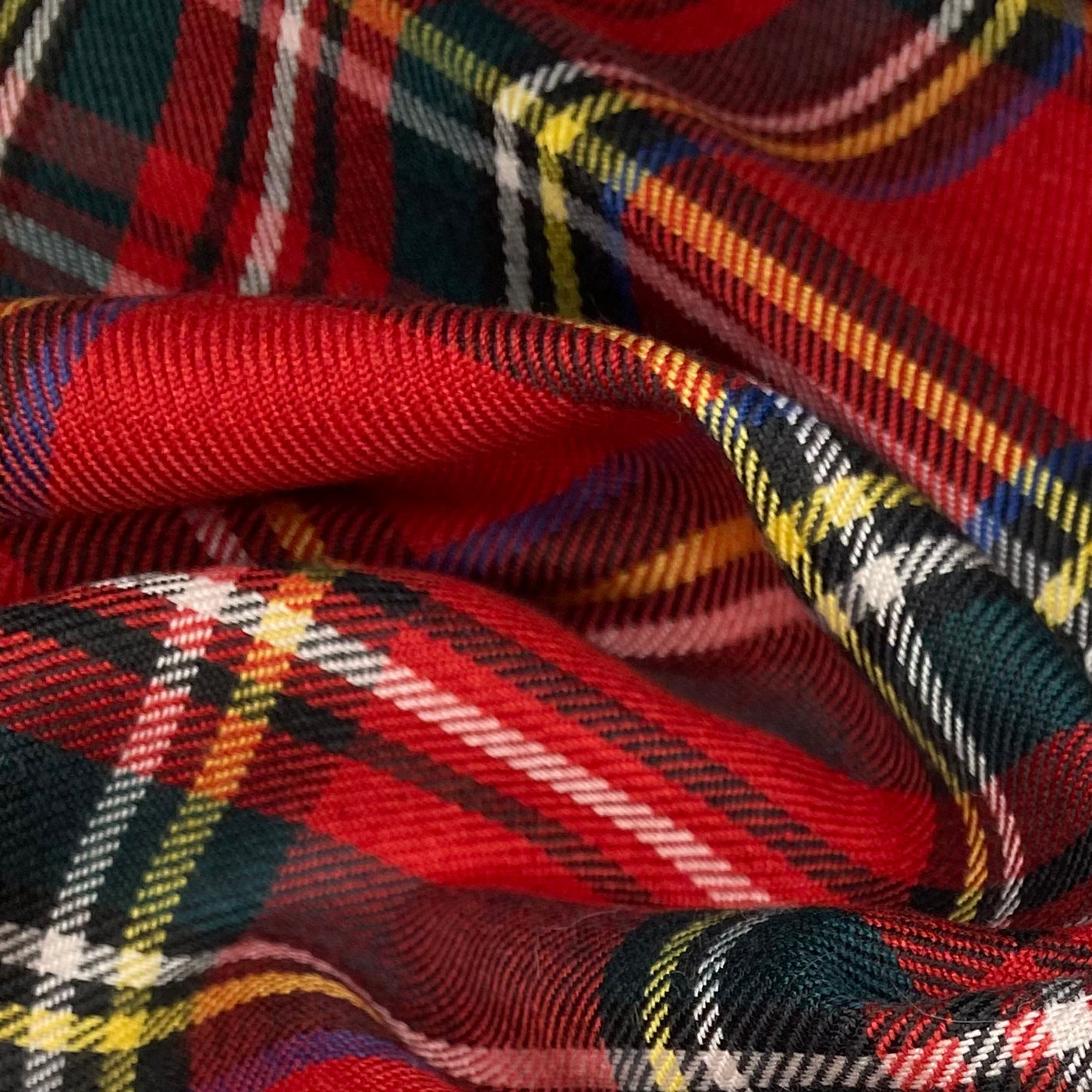 Wool Blend Royal Stewart Tartan - Red · King Textiles