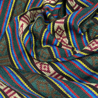 Woven Polyester - Striped Aztec - Green