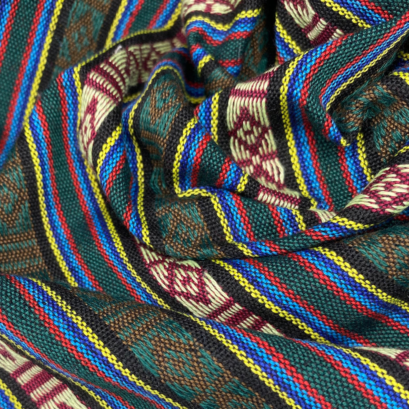 Woven Polyester - Striped Aztec - Green