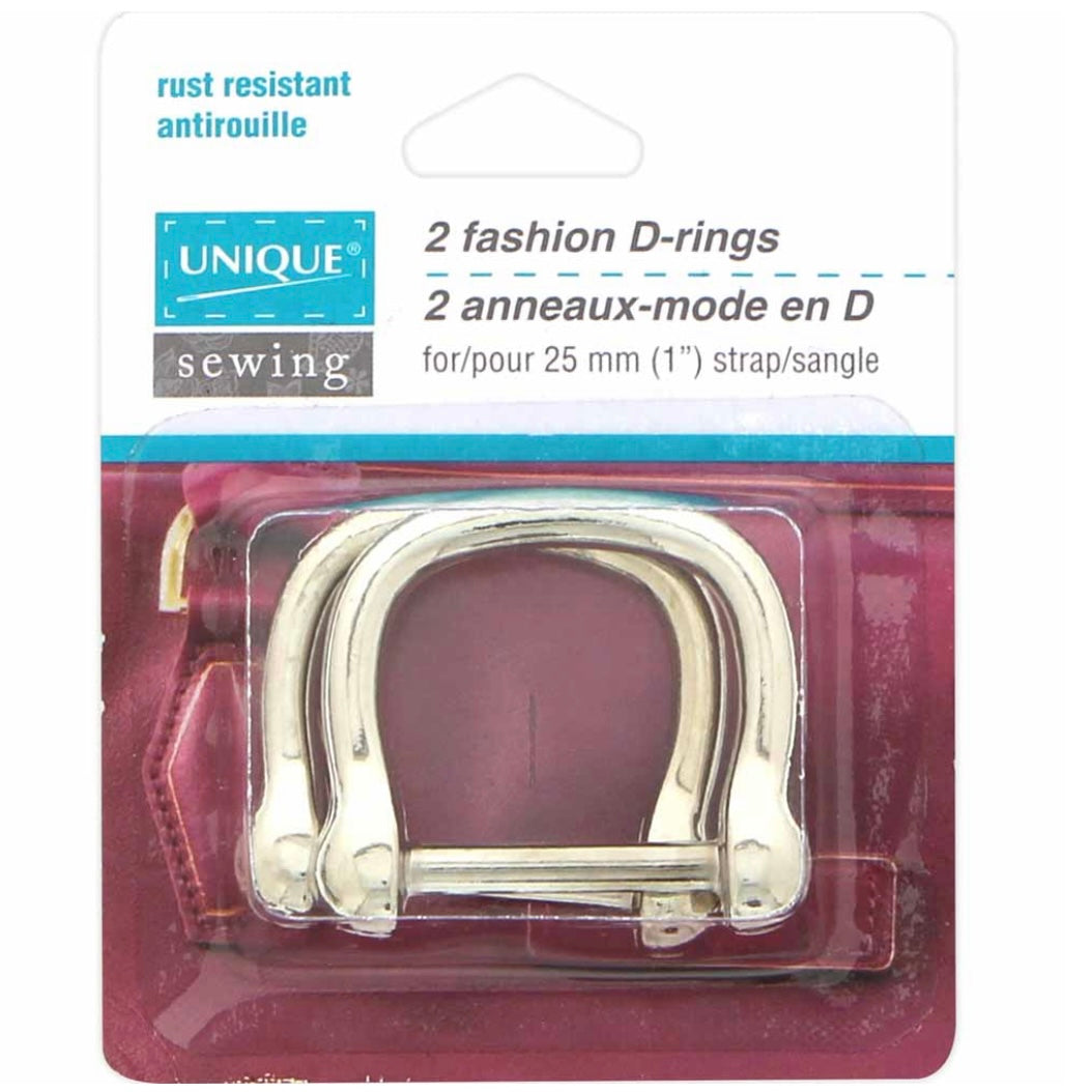 Fashion Metal D-Rings - 25mm (1″) - Gunmetal - 2 pcs.