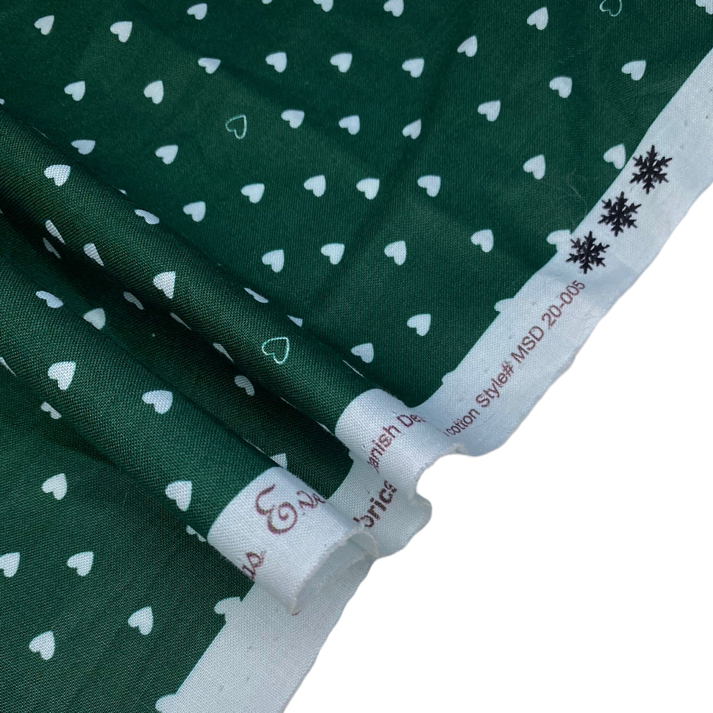 Quilting Cotton - Little Christmas Hearts - Green