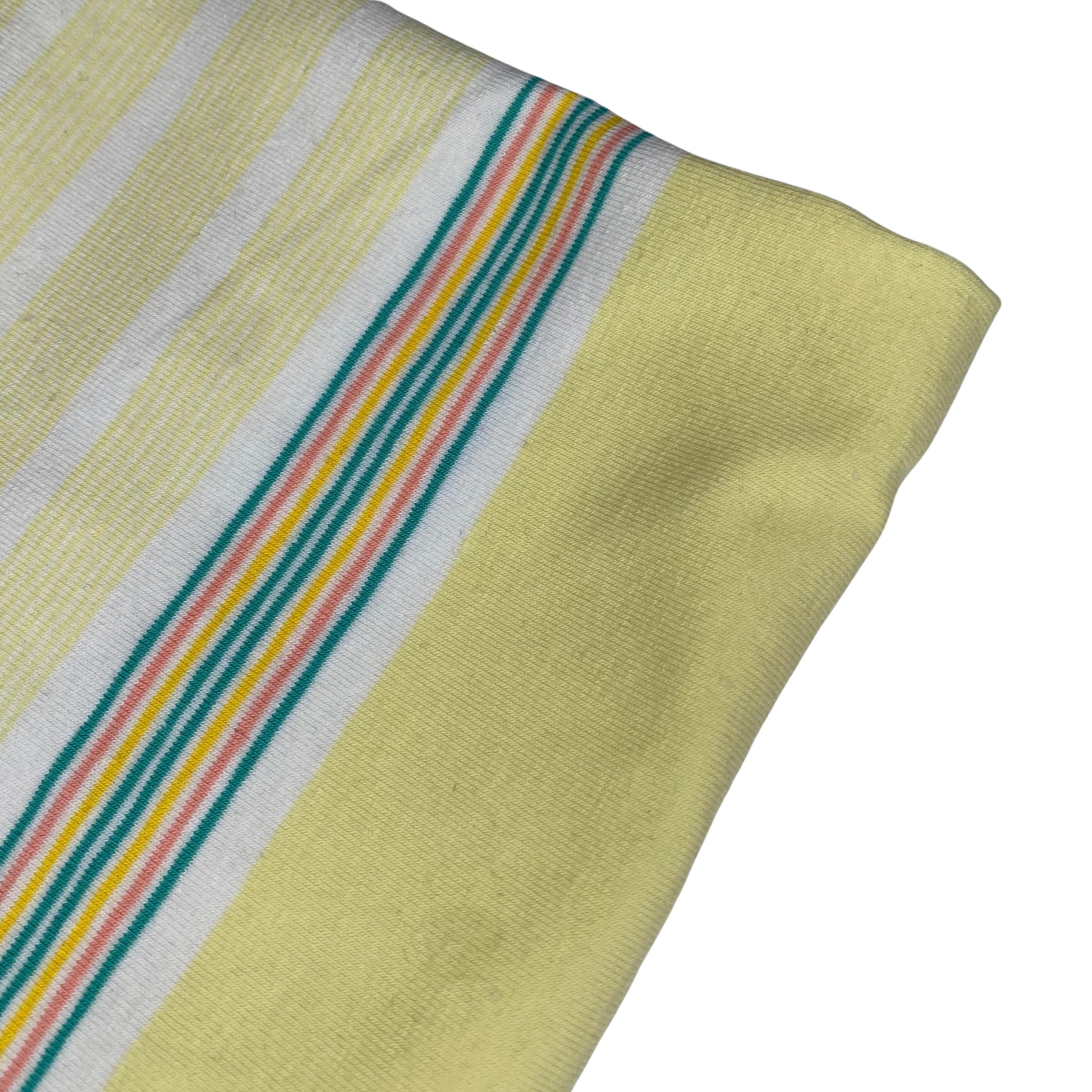 Striped Cotton Knit - 62” - Yellow/White