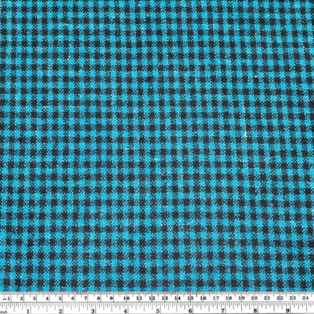 Wool Plaid Coating - Blue/Black