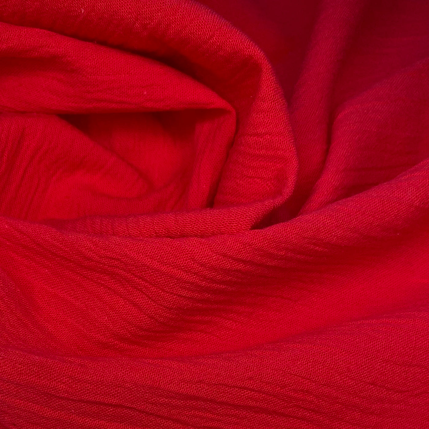 Crinkled Cotton - True Red
