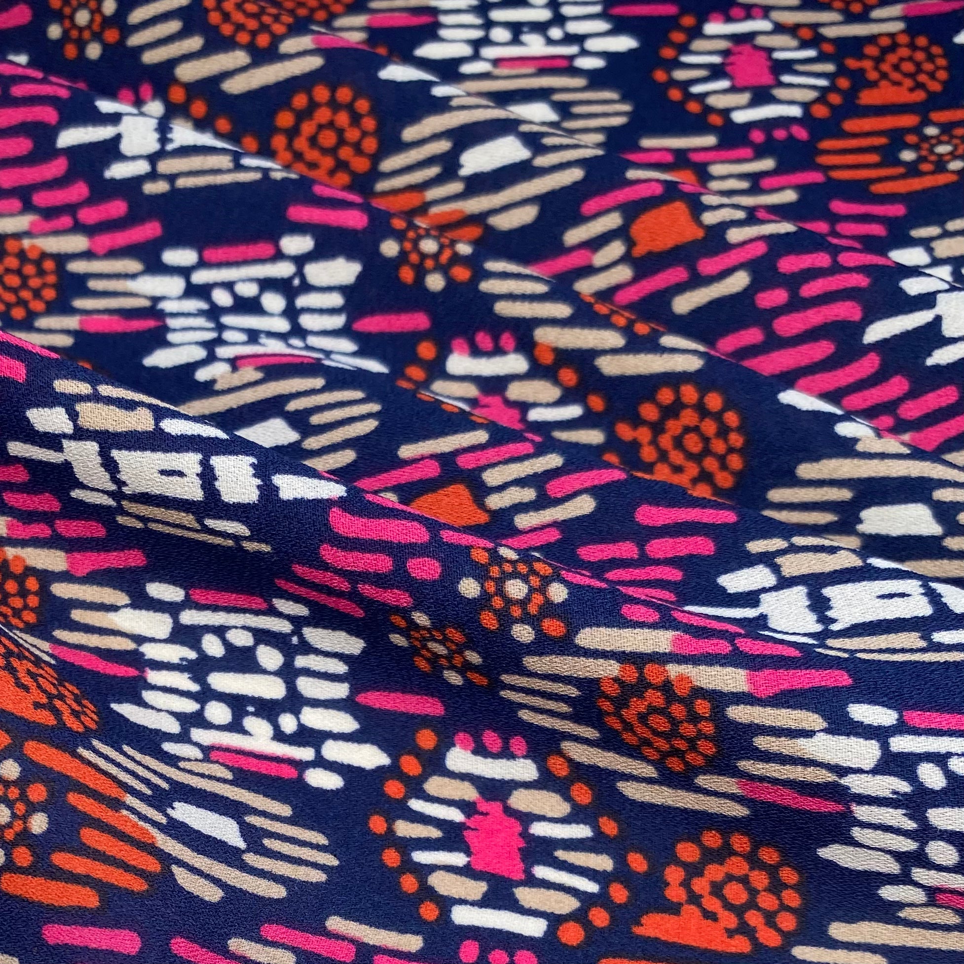 Printed Polyester Chiffon - 60” - Pink/Purple/Orange