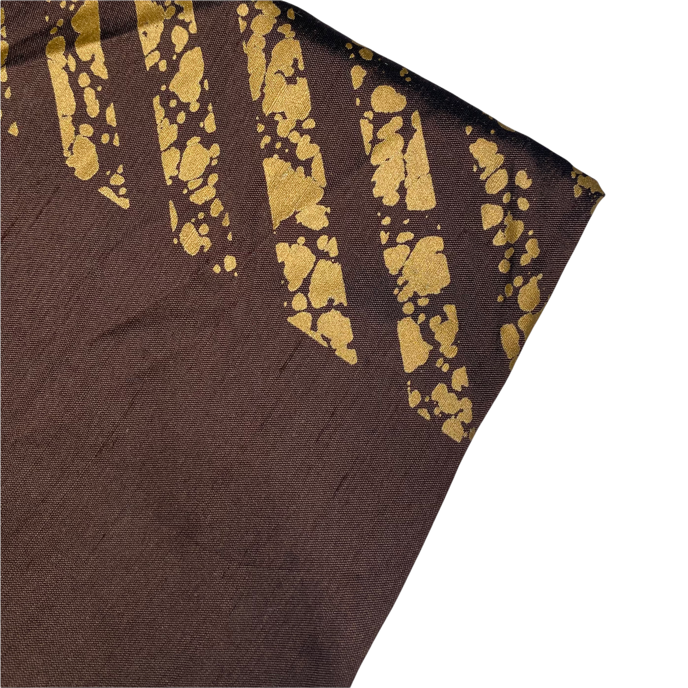 Striped Silk Shantung - Brown/Gold