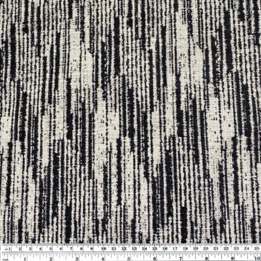 Patterned Upholstery - Designer Remnant - Black/Ivory