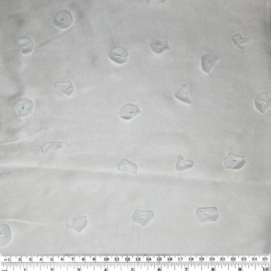 Flower Silk Charmeuse - White