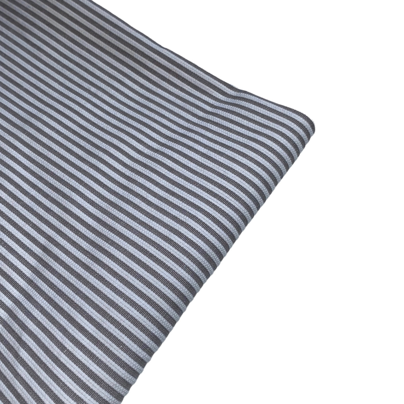Striped Puckered Cotton - 58” - White/Grey