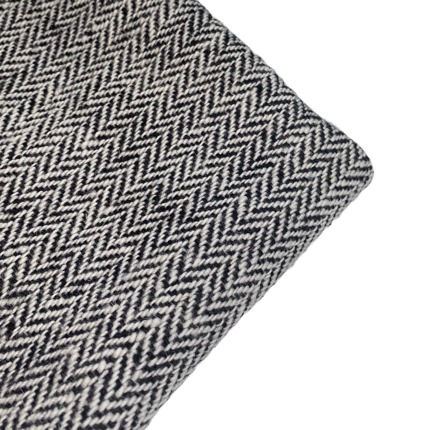 Herringbone Wool Coating - Black/White
