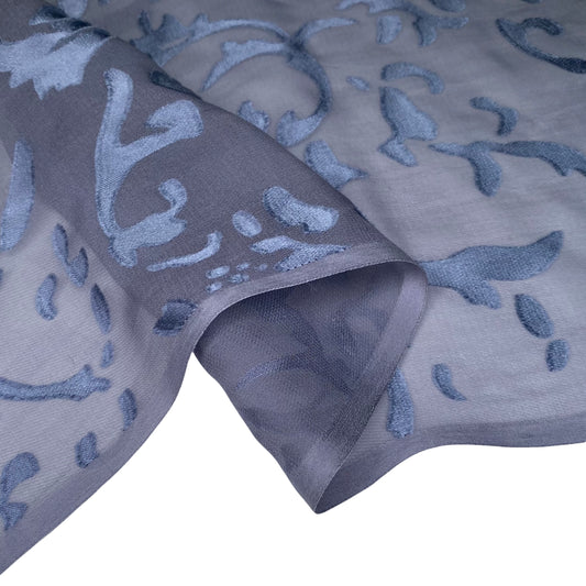 Burnout Silk Chiffon - Blue