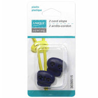 Plastic Two Hole Cord Stops - Black - 2 pcs