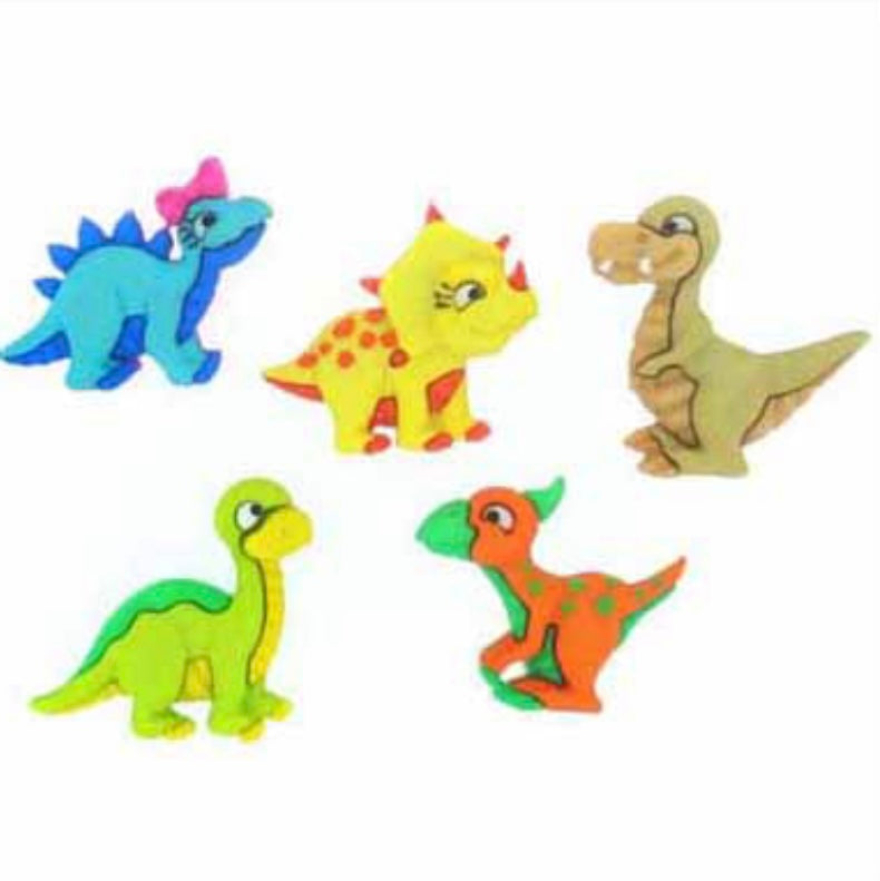 Novelty Buttons - Dino-mite - 5pcs