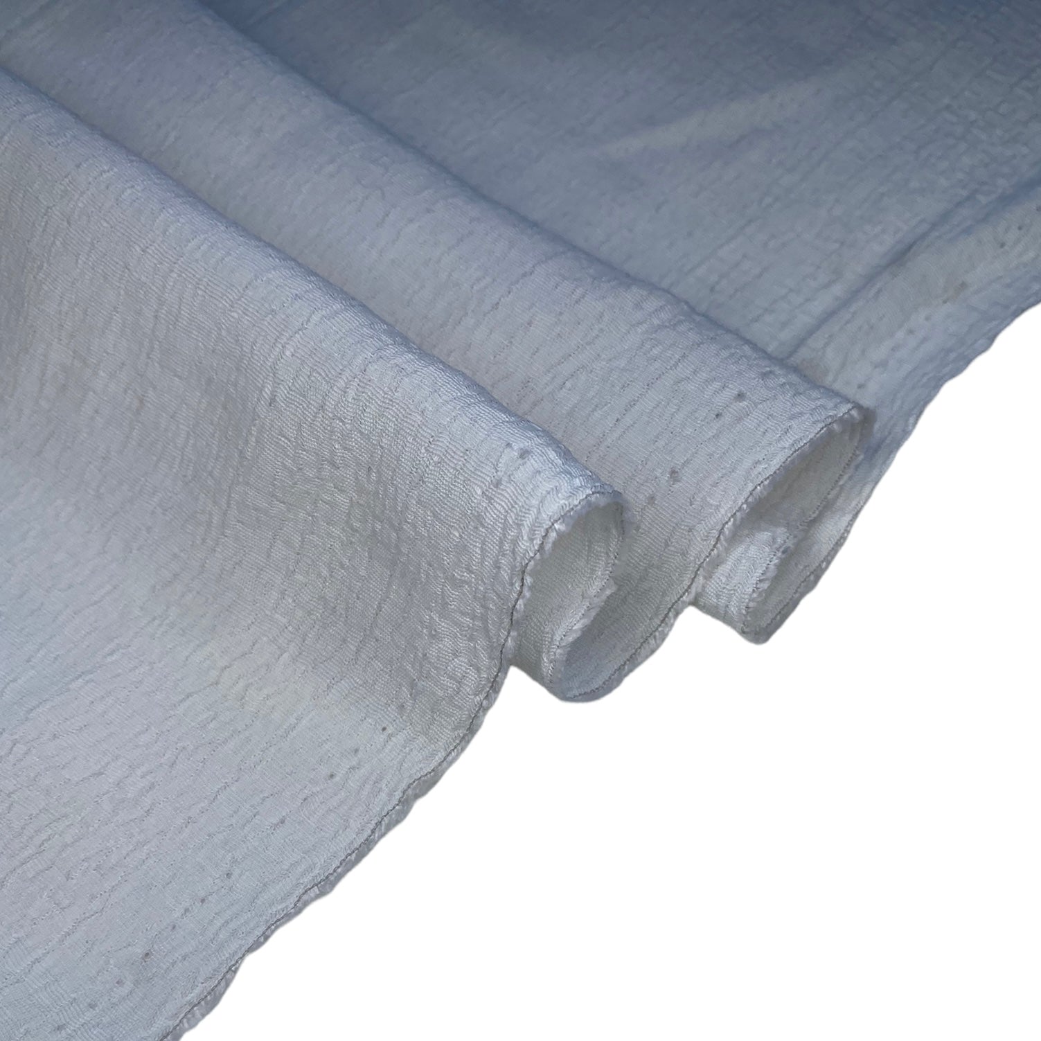 Crinkled Polyester/Cotton - White