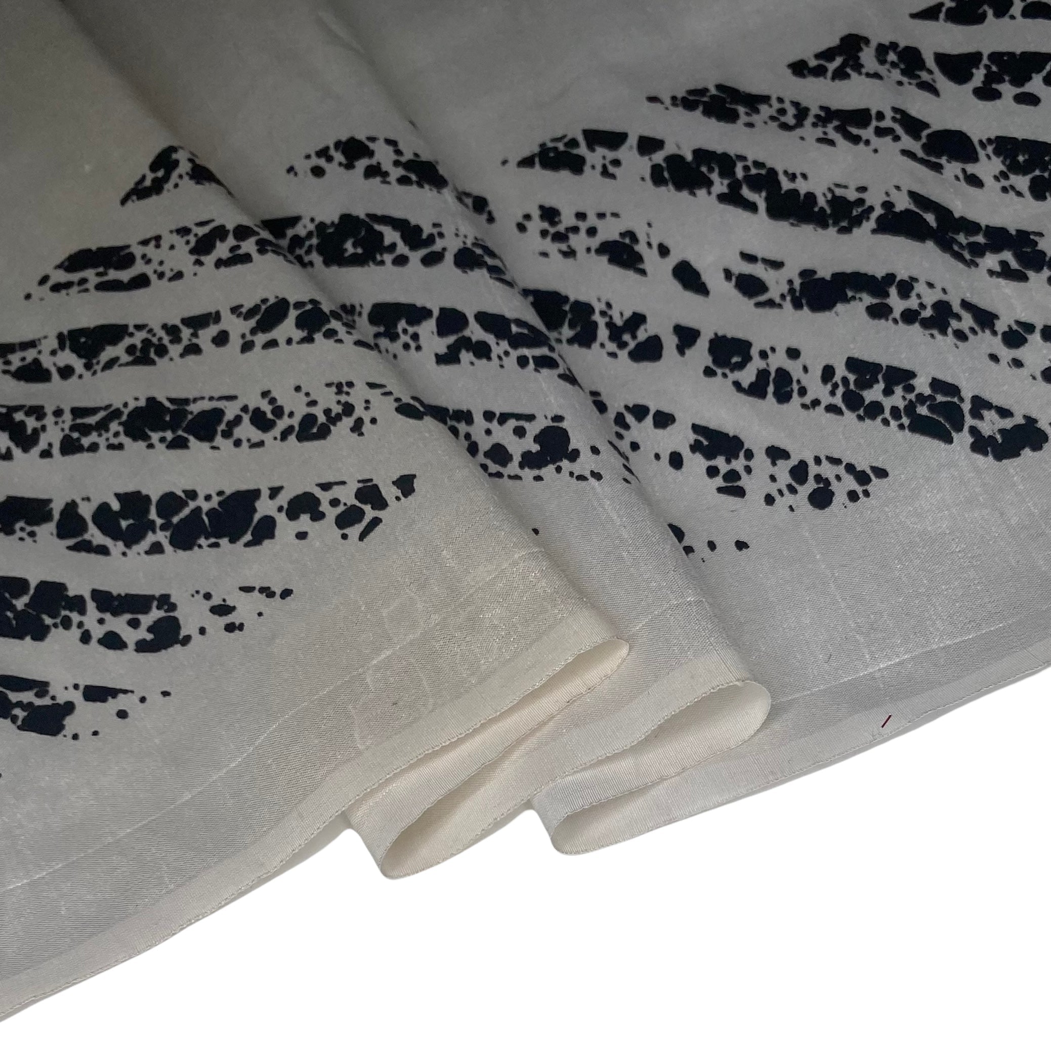 Striped Silk Shantung - White/Black