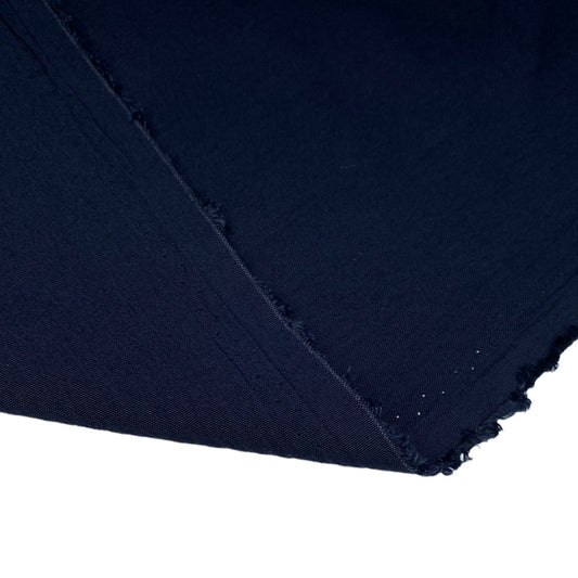 Crinkled Cotton/Polyester - Midnight Navy
