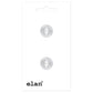 Plastic 2-Hole Button - 18mm / 28L - White - 3 count
