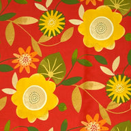 Floral Indoor/Outdoor Upholstery - 56” - Red/Yellow