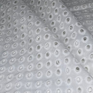 Embroidered Cotton Eyelet - Circles - White