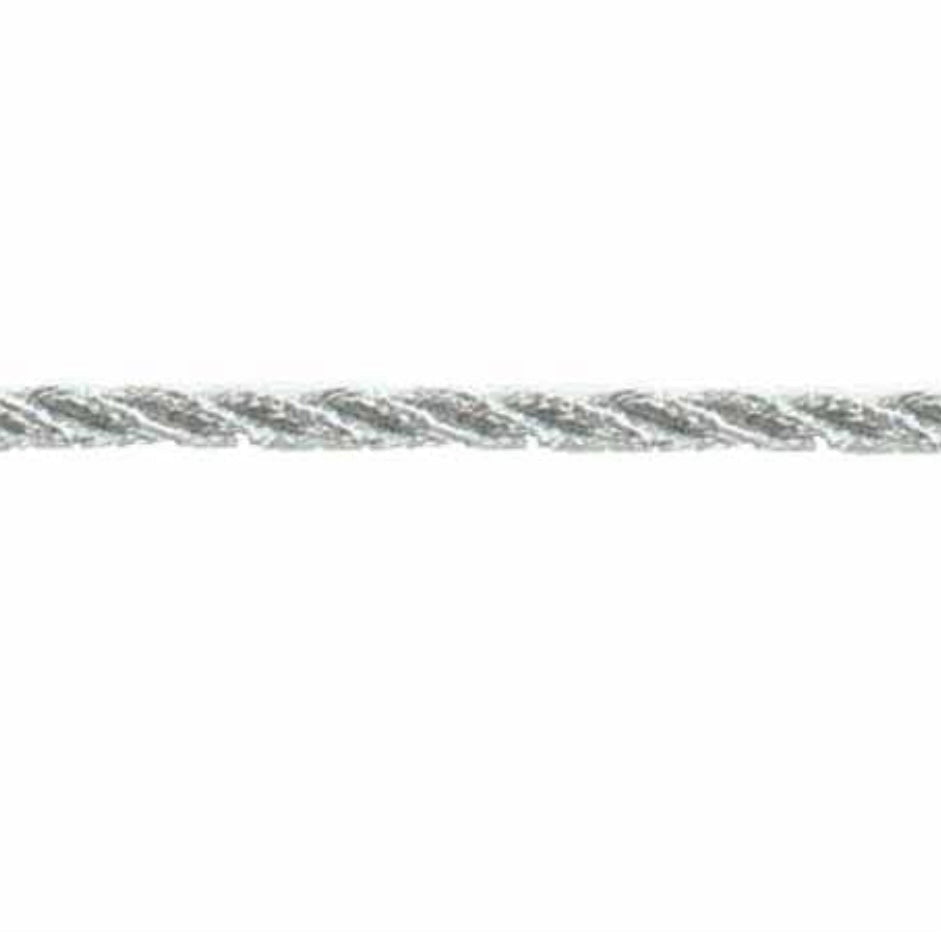 Metallic Twisted Cord - 6mm - Silver