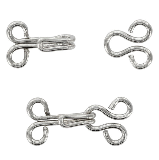 Hooks & Eyes - Silver - Size 1 - 14 Sets