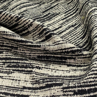 Patterned Upholstery - Designer Remnant - Black/Ivory