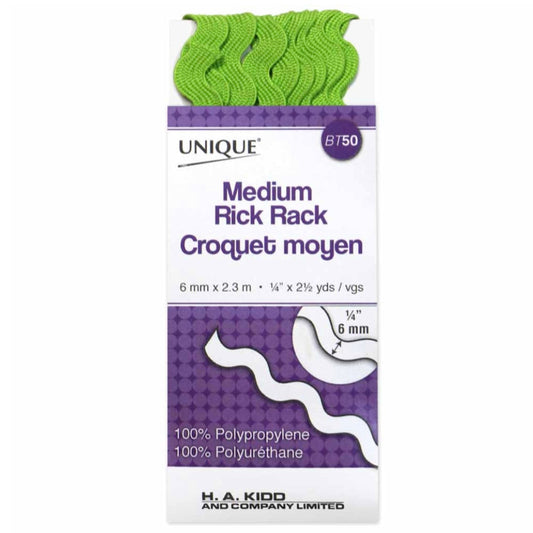Medium Rick Rack - 1/4” - Leaf Green
