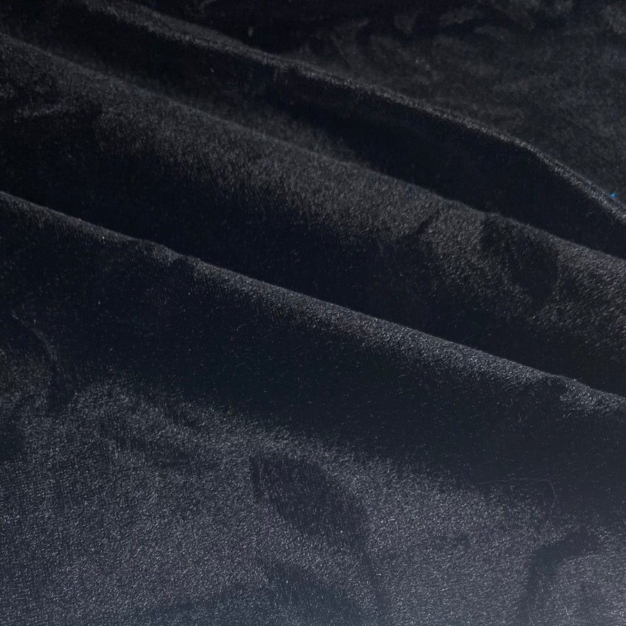 Embossed Floral Stretch Velvet - Black