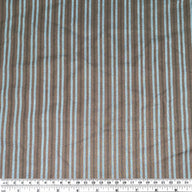 Striped Stretch Cotton Poplin - 50” - Blue/Brown