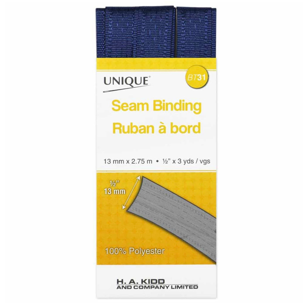 Seam Binding 14mm x 2.75m - Navy Blue