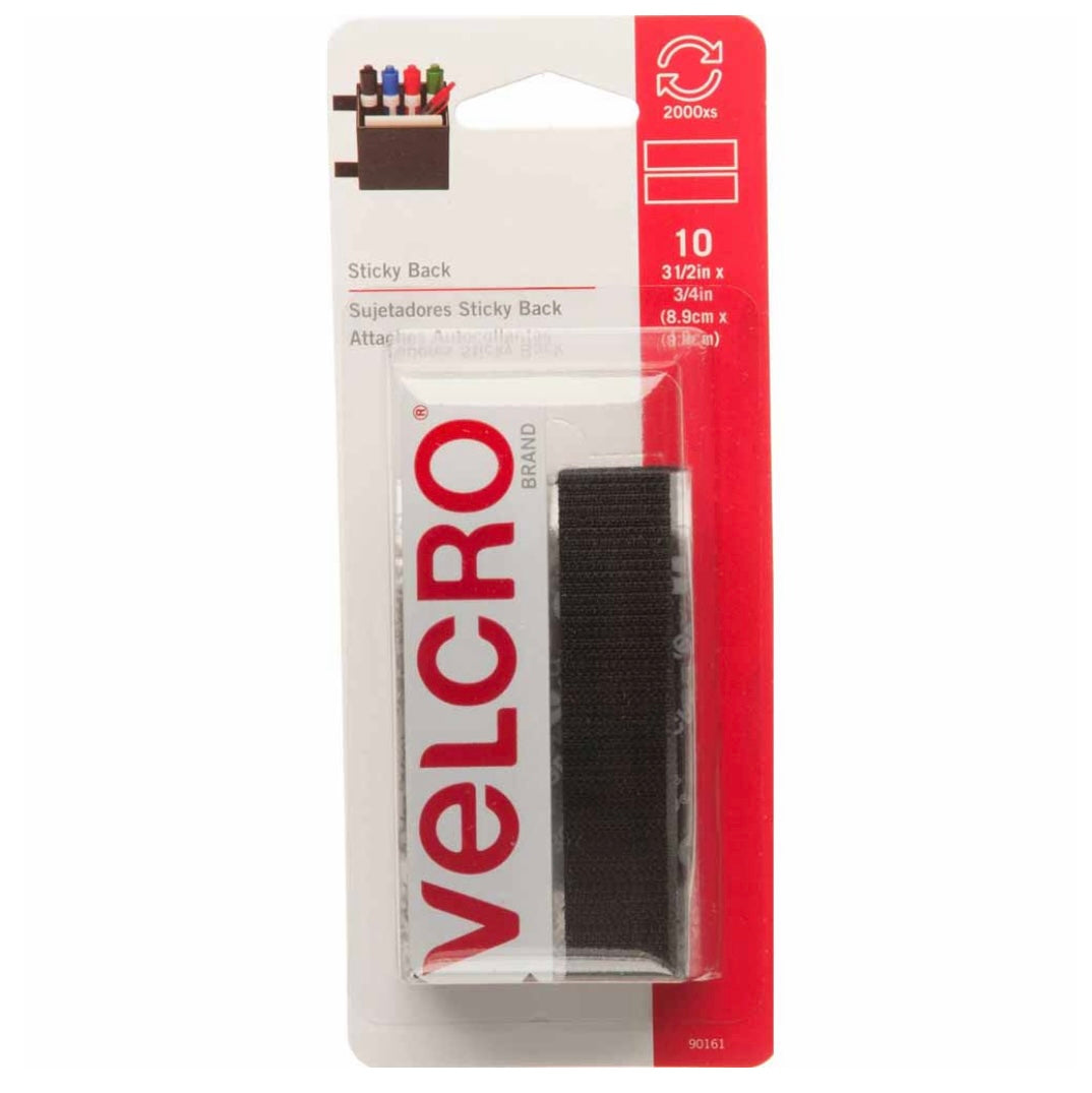 Sticky Back Strips - Velcro - 19mm x 9 cm - 10 pcs - White
