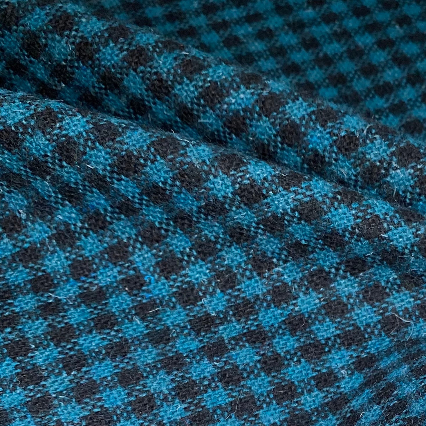 Wool Plaid Coating - Blue/Black