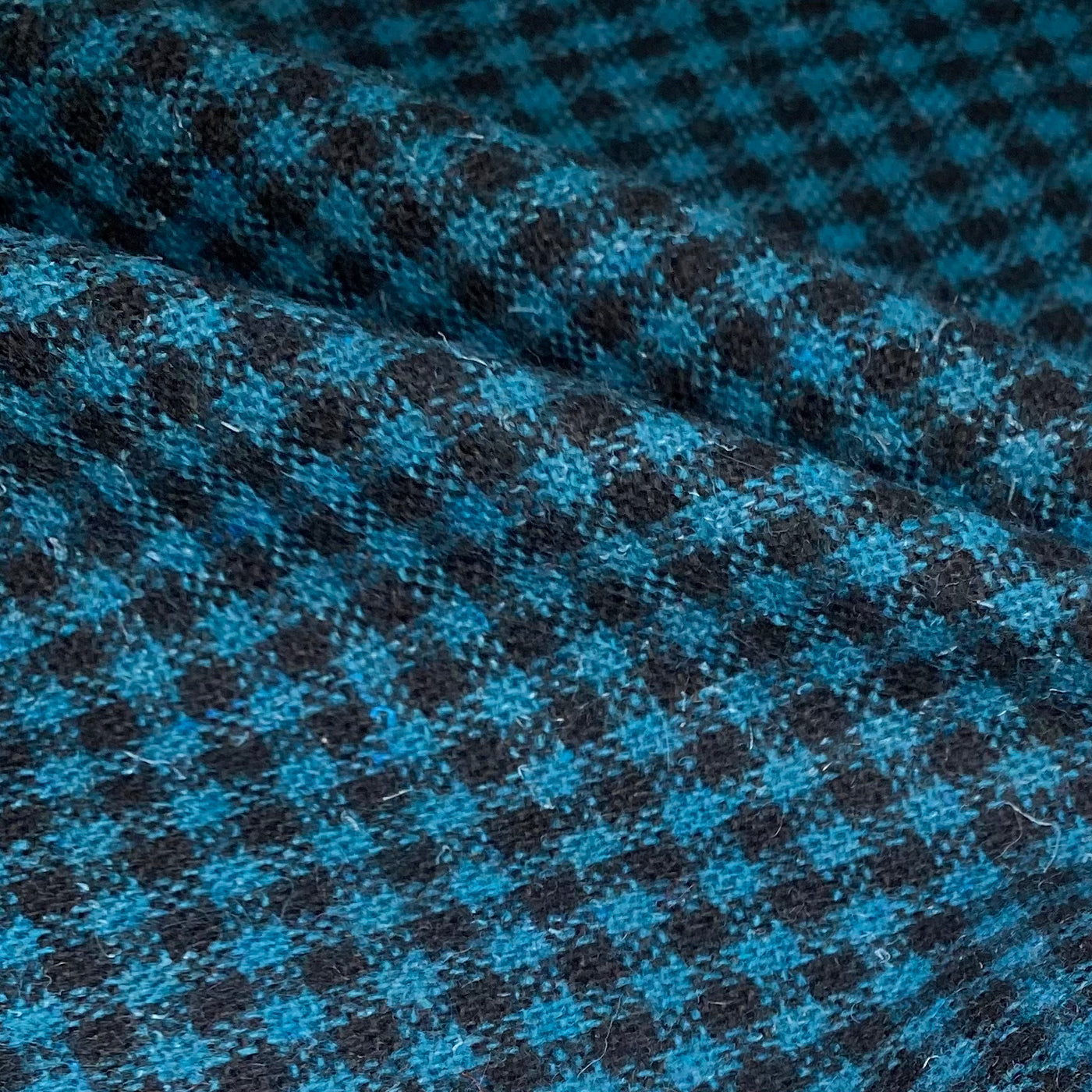 Wool Plaid Coating - Blue/Black