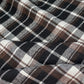 Plaid Cotton Flannel - Remnant - Black/White/Brown