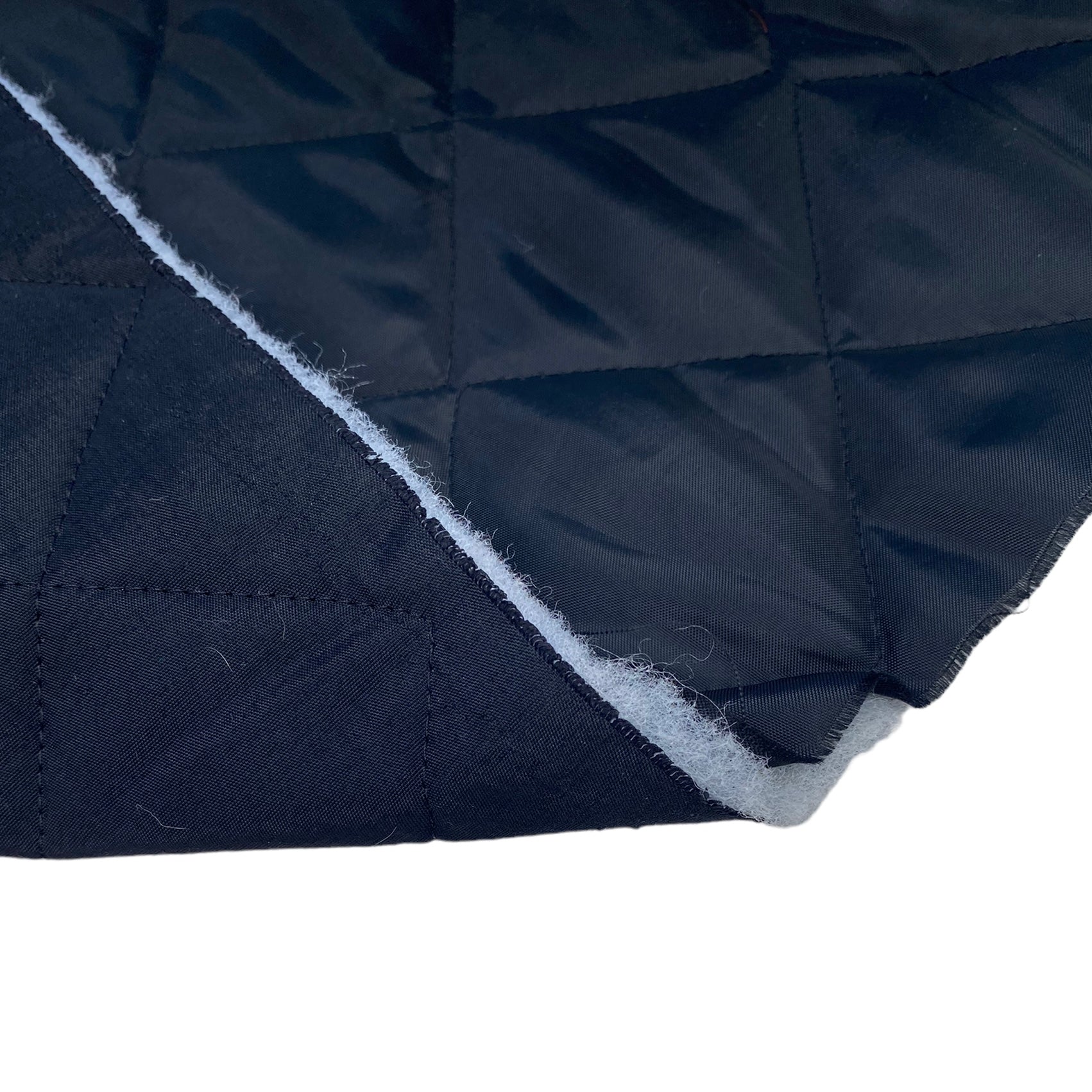 Double Sided Quilted Nylon - Squares - Black