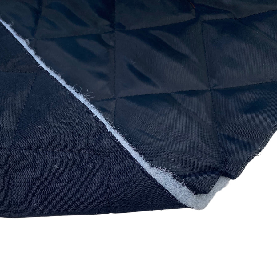 Double Sided Quilted Nylon - Squares - Black