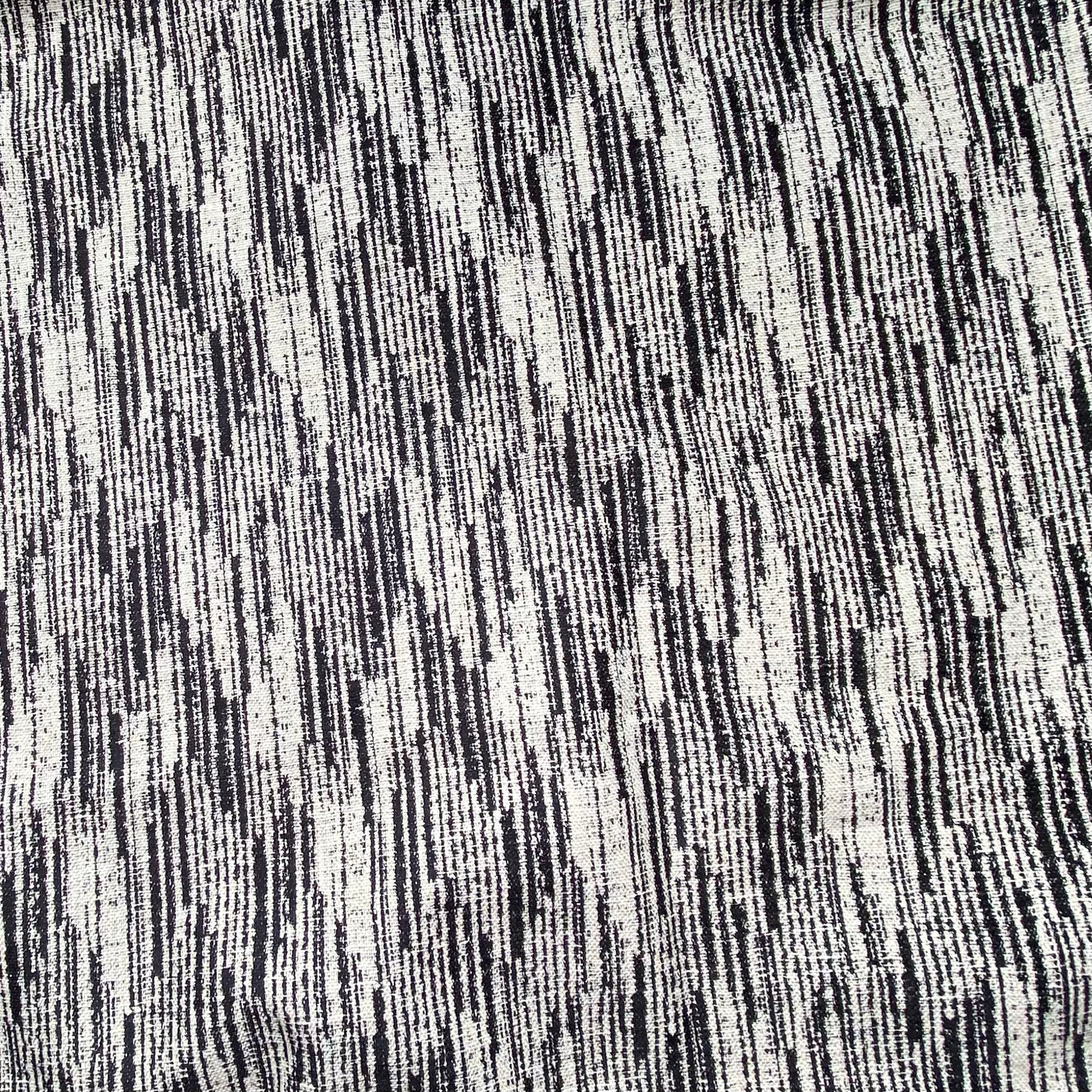 Patterned Upholstery - Designer Remnant - Black/Ivory