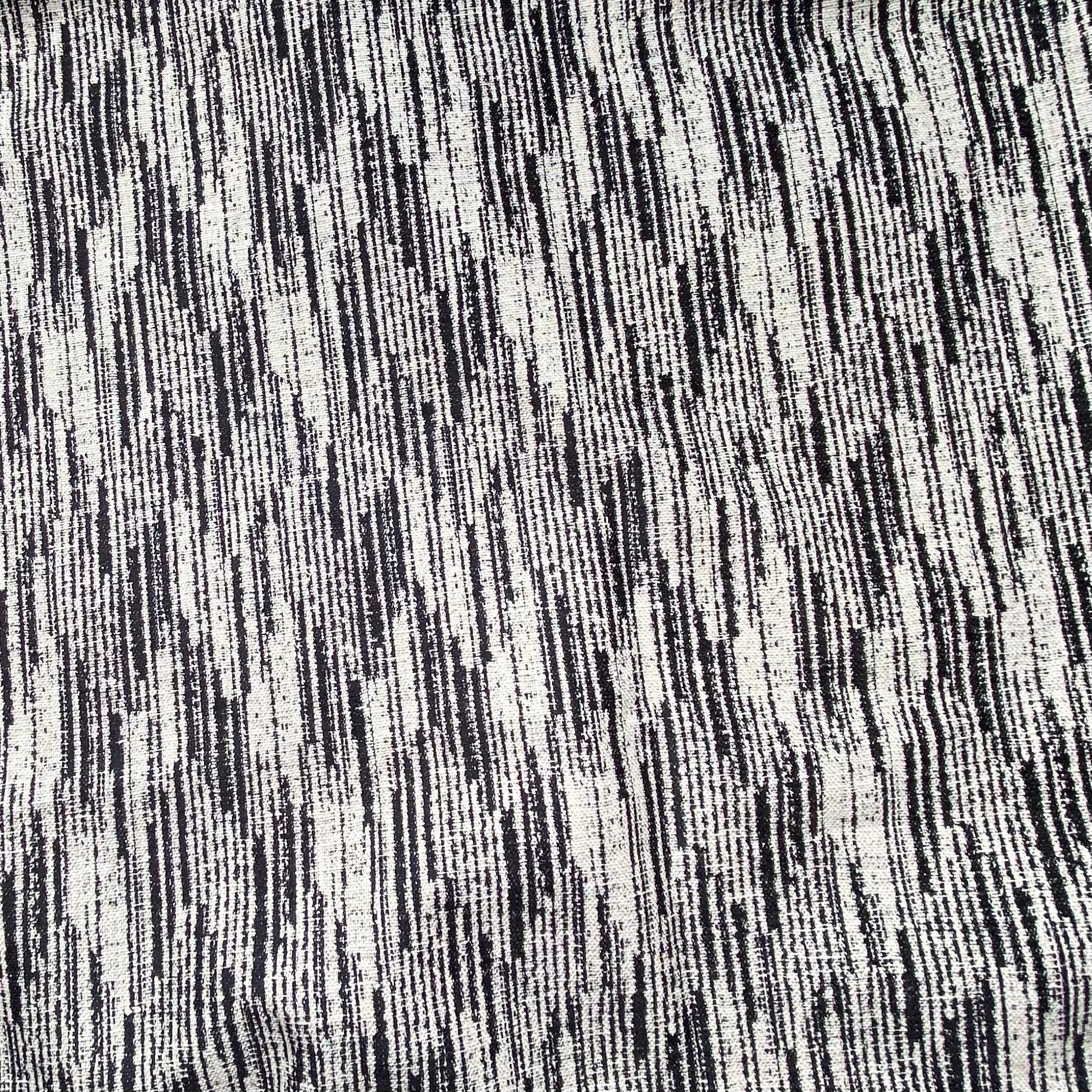 Patterned Upholstery - Designer Remnant - Black/Ivory