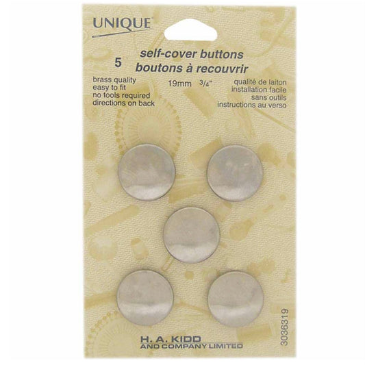 Self-Cover Buttons - 15mm - 6 sets