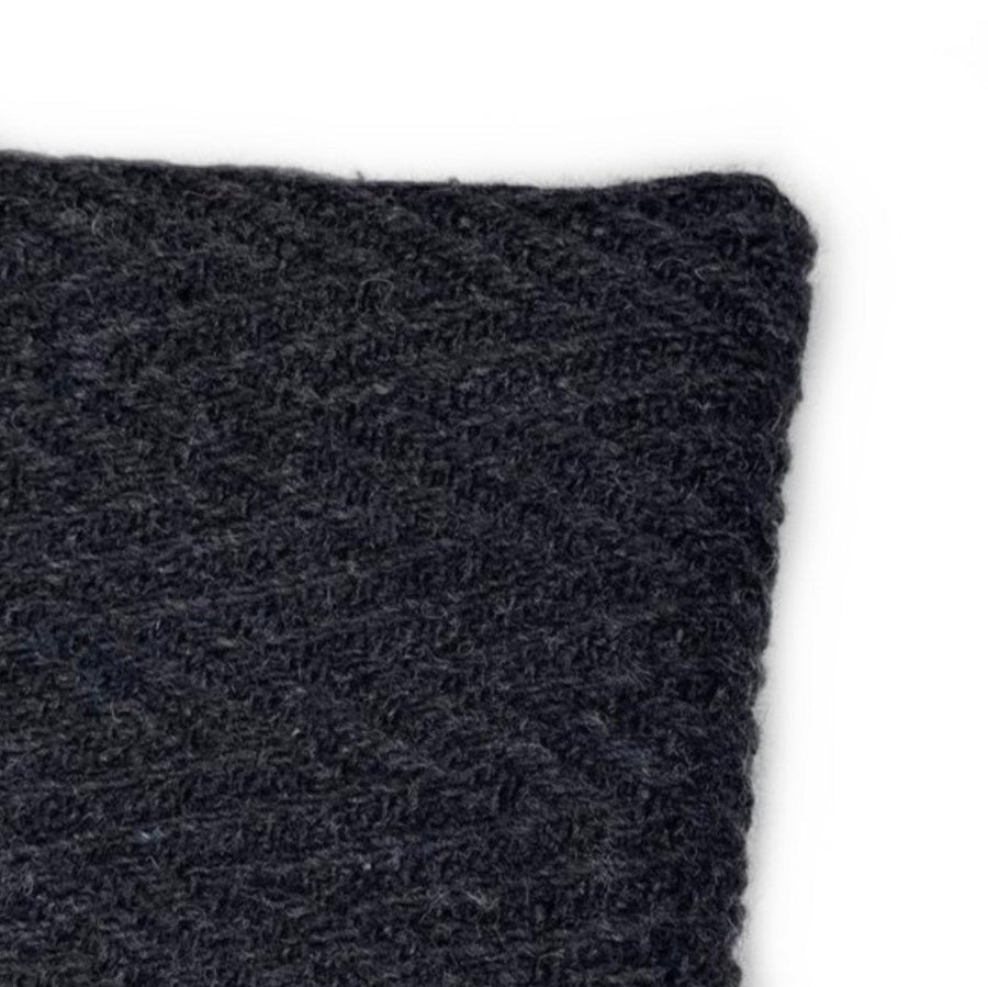 Wool Coating - Chevron - Charcoal