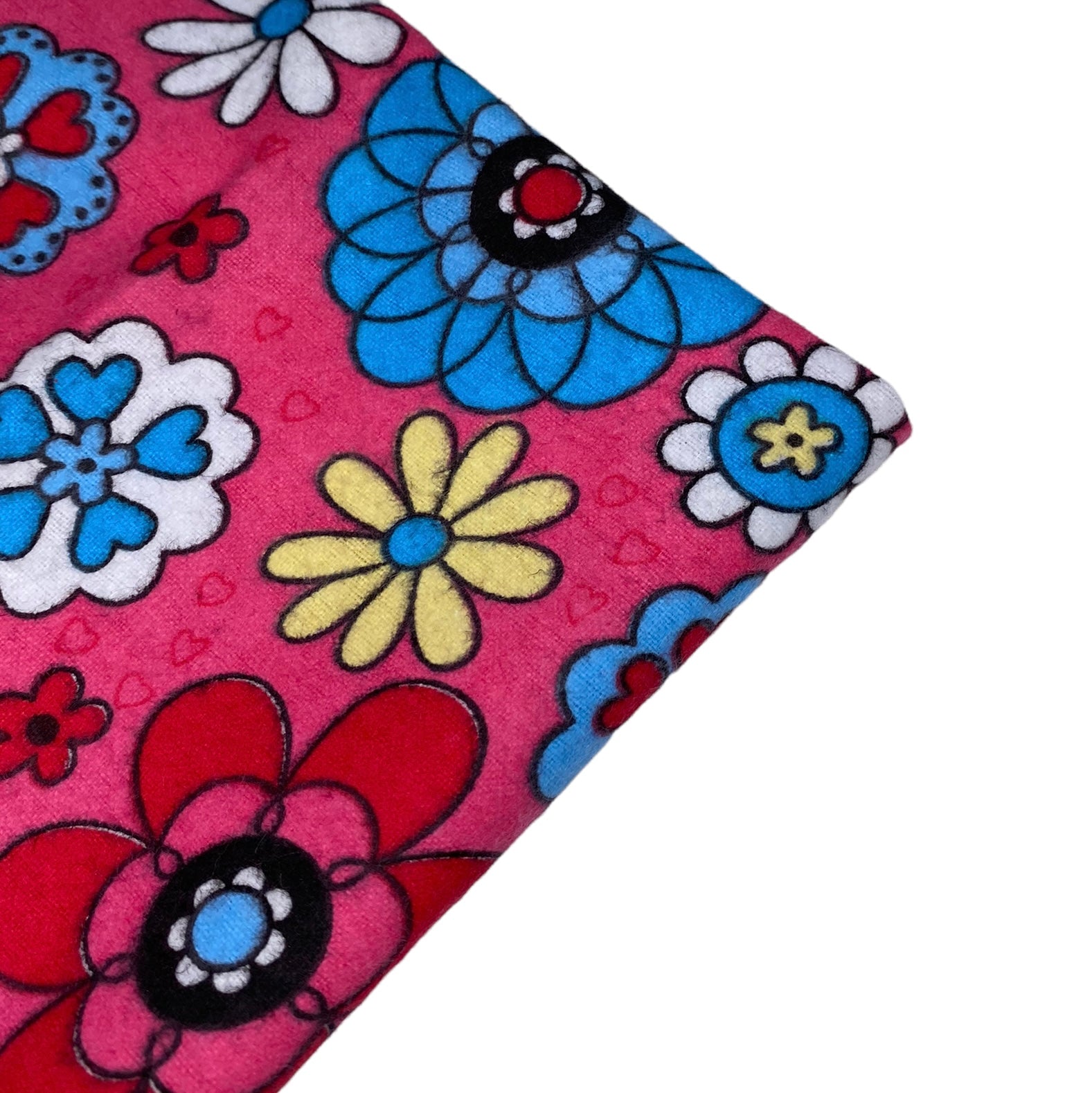 Printed Cotton Flannel - Flowers - Pink