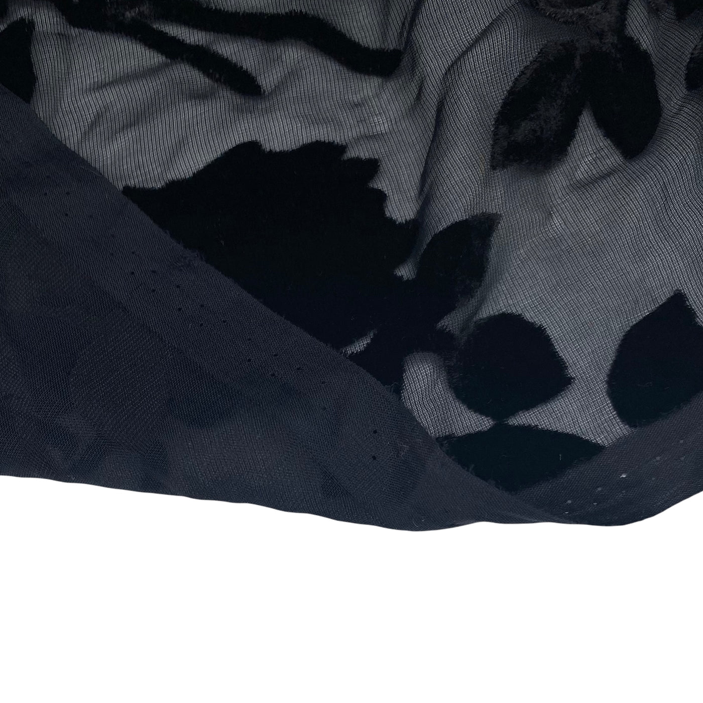 Floral Burnout Silk Chiffon - Black
