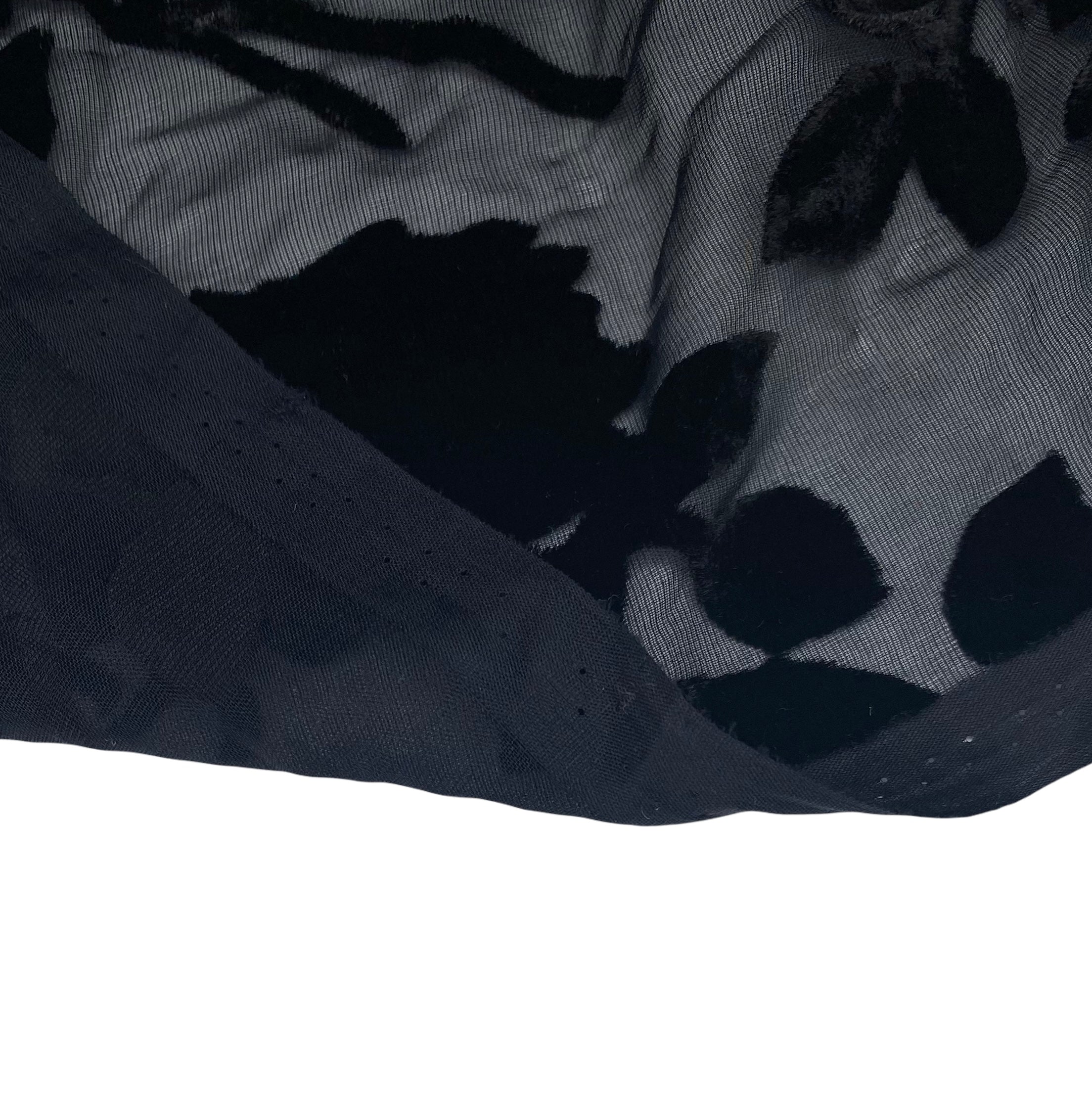 Floral Burnout Silk Chiffon - Black