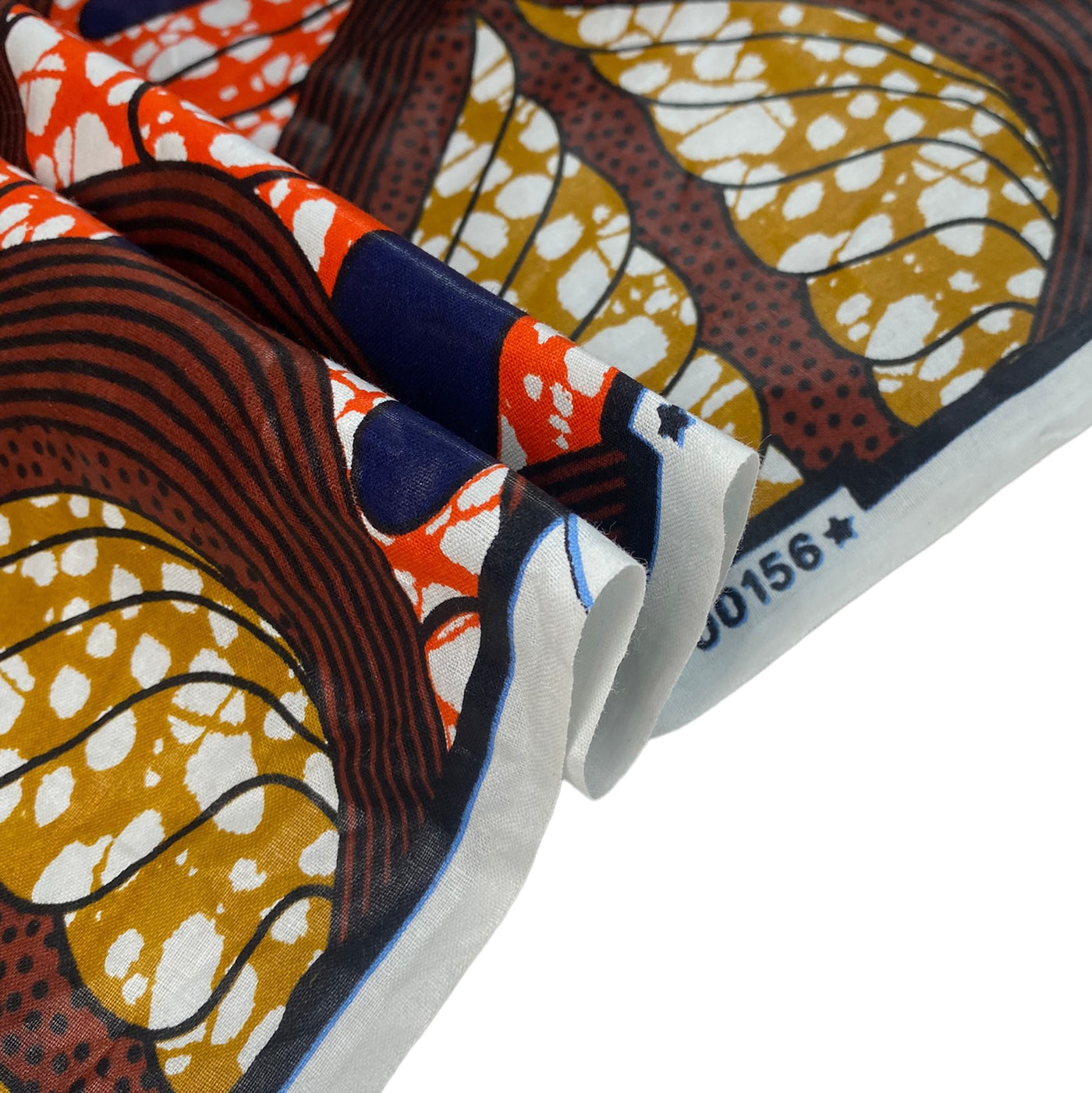 Waxed African Printed Cotton - Brown/Orange