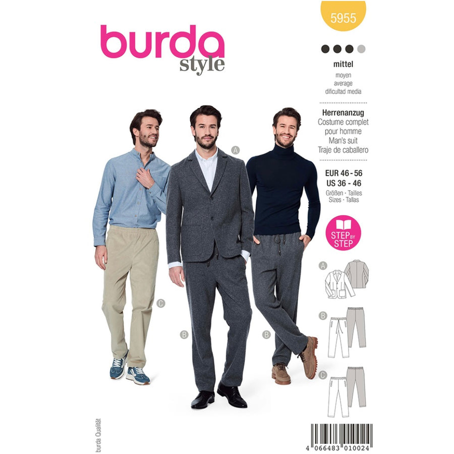 Burda Style 5955 - Men’s Suit Sewing Pattern