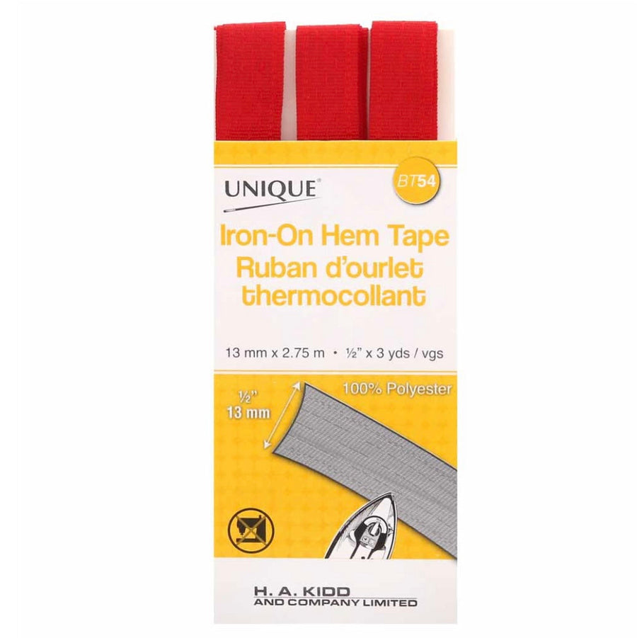 Iron-On Hem Tape - 13mm x 2.75m - Scarlet